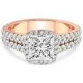 thumbnail image 4 of 4 Carat IGI Certified Princess Shape Lab Grown Diamond Engagement Ring | 14K Rose Gold |Luna Split Shank Halo Diamond Ring | FG-VS1-VS2 Quality Friendly Diamonds, 4 of 5