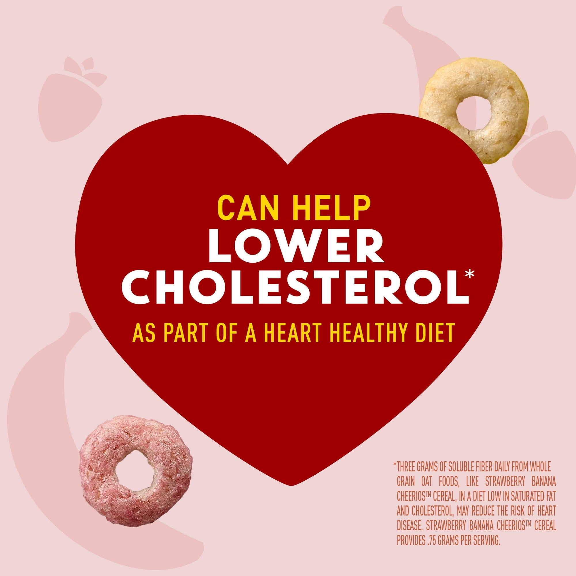 Strawberry Banana Cheerios, Heart Healthy Cereal, Family Size, 19 OZ(Pack 4)