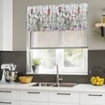 thumbnail image 4 of Spring Floral Curtain Valances for Windows, Kitchen Valance Window Treatments Panel 2 Pack, Gray Plaid Farmhouse Flowers Watercolor Rod Pocket Short Curtains for Bathroom Bedroom 60 x 18 Inch, 4 of 8