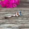 thumbnail image 4 of Blue Aquamarine Engagement Ring 1.25 Carat Round Cut Unique Design Stunning Look 10k Rose Gold, 4 of 5