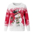 thumbnail image 4 of WEAIXIMIUNG Chandail en Molleton Femme Mignon Mode Hiver Décontracté Bonhomme de Neige Flocon de Neige Imprimé de Noël Col Rond Manches Longues Sweat à Capuche, 4 of 4