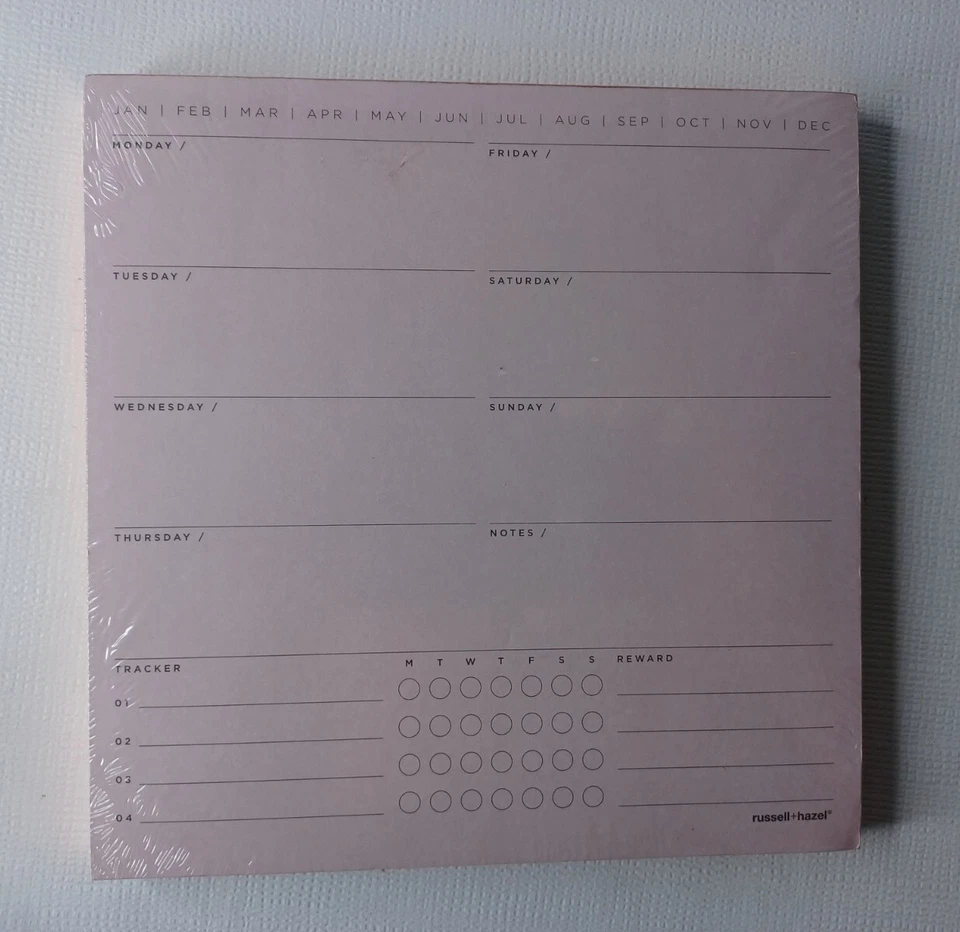 Russell + Hazel 7" Square Weekly Planning Planner Refill Pad Rose Gold Gilt Edge