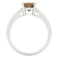 thumbnail image 4 of 2.32 ct Oval Cut Simulated Champagne Diamond Solitaire with Simulated Diamond Accents 18K White Gold Womens Engagement Ring, 4 of 5