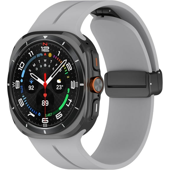 PINHEN Compatible with Samsung Galaxy Watch 7 Ultra 47mm Band (2024), Soft Sport Silicone Breathable Strap Wristbands for Men Women