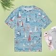 thumbnail image 4 of Sailboats Ocean Waves Women's Short Sleeve Tops Casual Blouses T Shirt, 4 of 7