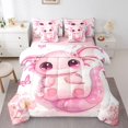 thumbnail image 1 of Erosebridal Lit Axolotl pour Filles Taille Simple 7 Pcs, Rose Réversible, Ultra Doux, 1 of 5
