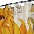 thumbnail image 3 of Beige Calligraphy Sunflower Pattern Shower Curtain 84"x72" ,Bathroom Decorative Shower Curtains Set with 12 Hooks,Modern Waterproof Washable Shower Curtain, 3 of 6