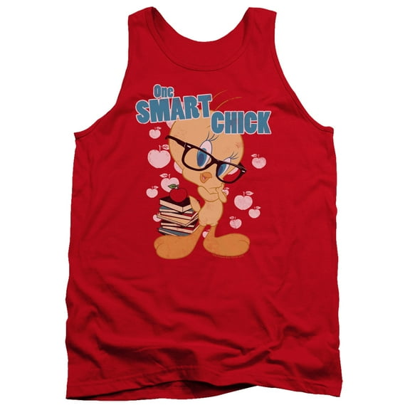 Trevco Sportswear LT168-TK-3 Looney Tunes One Smart Chick Adult Tank Top, Red - Large