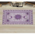 thumbnail image 1 of Sun and Moon Decorative Rug, Bohemian Occult Design of Crescent Solar Ornament Esoteric Stars, Quality Carpet for Bedroom Dorm and Living Room, 6 Sizes, Lilac Lavender, by Ambesonne, 1 of 1