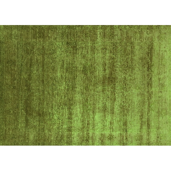 Ahgly Company Indoor Rectangle Oriental Green Industrial Area Rugs, 7' x 10'