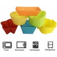 thumbnail image 7 of Artrylin 24 Pack 2 Inch Mini Silicone Cupcake Liners Reusable Baking Cups Nonstick Pastry Muffin Molds Multi-Color Random 4 Shapes (Round, Star, Heart, Flower,Square), 7 of 7