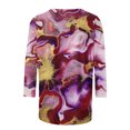 thumbnail image 5 of Dyegold 3/4 Sleeve Tops For Women Summer Round Neck Dressy Casual Vintage Floral Print Shirts Plus Size Trendy Blouses Tunic, 5 of 5