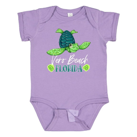 Inktastic Vero Beach, Florida Happy Sea Turtle Boys or Girls Baby Bodysuit