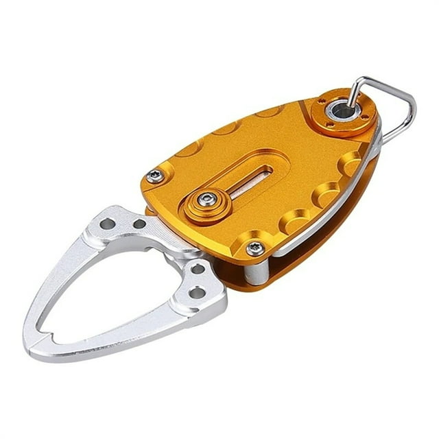 yeacher Compact Fly Fishing Tool Kit: Mini Fish Gripper, Line Cutter, and Lure Pliers in Gold – Lightweight & Durable Aluminum Design for Anglers