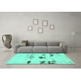 thumbnail image 3 of Ahgly Company Indoor Rectangle Solid Turquoise Blue Modern Area Rugs, 3' x 5', 3 of 4