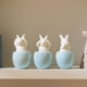 thumbnail image 4 of Figura de conejo de Pascua con forma de huevo roto, 3 unidades, estatua de cerámica para decoración de escritorio, para fiestas navideñas, 4 of 8