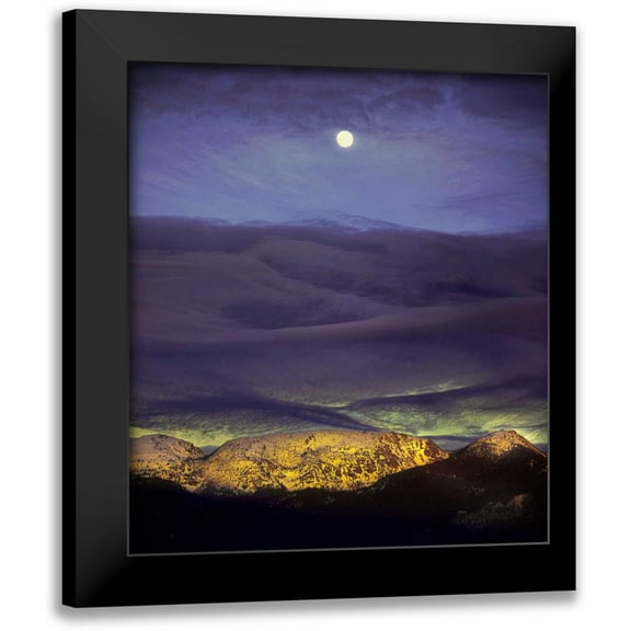 Stalowy, John 12x13 Black Modern Framed Museum Art Print Titled - Montana Moon Rise