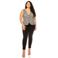 thumbnail image 4 of Women's Plus Size Dressy Casual Vest Three Button Tuxedo Suit Waistcoat, 4 of 6