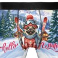 thumbnail image 4 of Hello Welcome Winter The Ski Pug Snowy Day All Over Print Boxer Briefs Underwear for Men Dad Dog Lover Gifts - 13013, 4 of 6