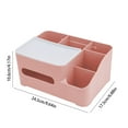 thumbnail image 3 of Tissue Box Organizer, Multi-Function Desktop Tissue Storage Box with Compartments, Pen Stationery Remote Control Holder, Elegant Napkin Dispenser for Bedroom, Bathroom, Living Room, Easy to Clean, 3 of 6