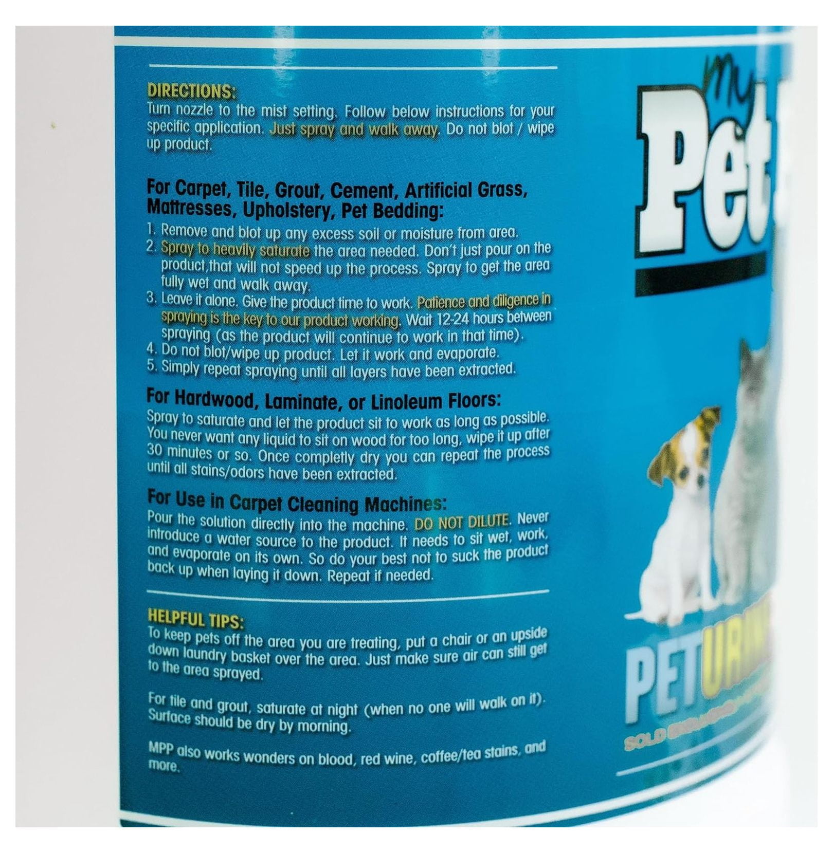 Pet Stain & Odor Remover Spray - 32oz - Pet Urine Eliminator for Dog & Cat - Safe for Pets & Plants - No Scrubbing - Powerful Enzymatic Formula