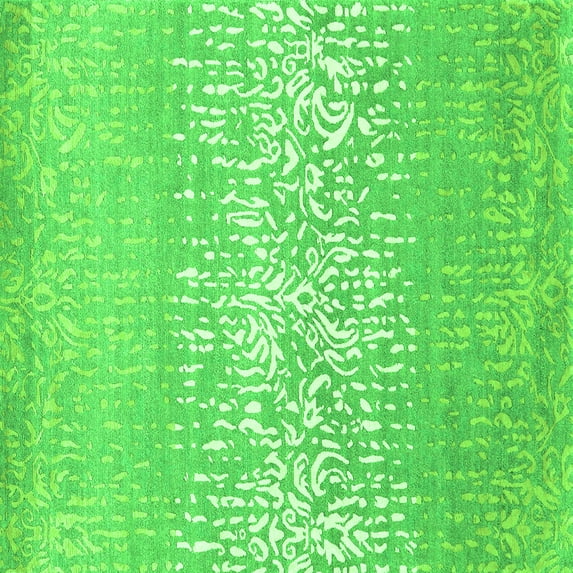 Ahgly Company Indoor Square Abstract Green Contemporary Area Rugs, 7' Square
