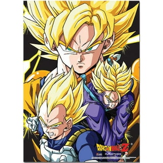 Trends International Dragon Ball Z - Saiyans Wall Poster, 14.725 x  22.375, Premium Poster & Mount Bundle