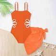 thumbnail image 6 of mgoYE Girls Swimsuits Size 10-12 Girls Swimsuit Cut Out One Piece Bathing Suit with Cover Up Skirt Adjustable Straps Girls' Swimwear(Orange,9-10 Years), 6 of 6