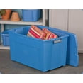 thumbnail image 4 of 6027999 STRAGE TOTE W/WHLS 45GAL Sterilite 19.5 in. H X 21 in. W X 36.625 in. D Stackable Storage Tote w/Wheels (Pack of 4), 4 of 9