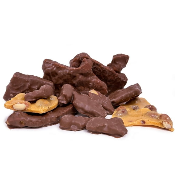 SweetGourmet Milk Chocolate Covered Peanut Brittle, Bulk Candy, 1 Pound