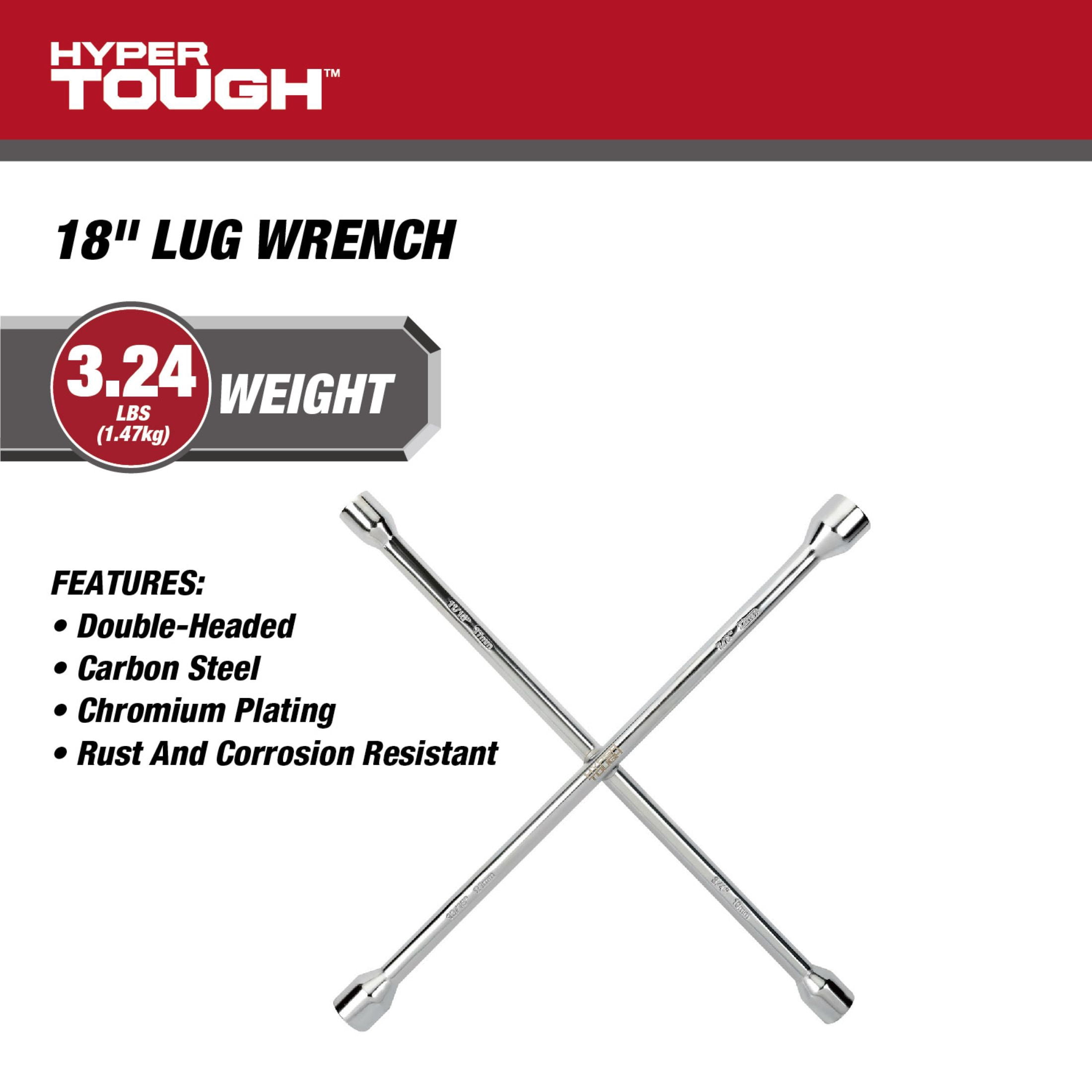 Hyper Tough 18-inch 4-Way Carbon Steel Lug Wrench