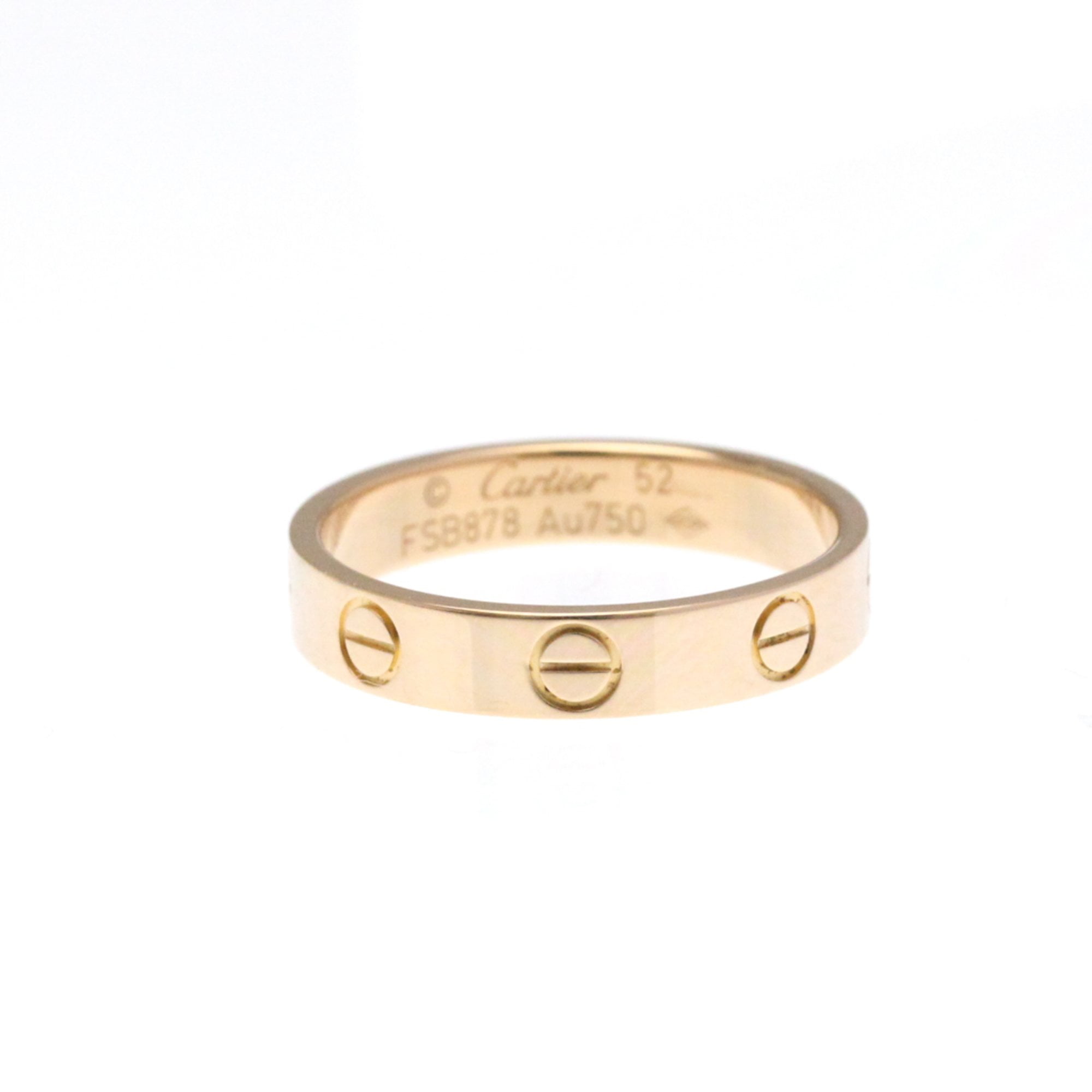 Pre-Owned Cartier Mini Love Ring Pink Gold (18K) Fashion No Stone Band Ring Pink Gold (Good)
