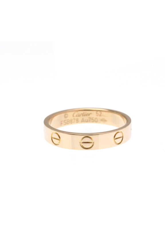 Pre-Owned Cartier Mini Love Ring Pink Gold (18K) Fashion No Stone Band Ring Pink Gold (Good)