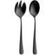 thumbnail image 1 of Servidores de ensalada Cuchara de ensalada de acero inoxidable Cuchara negra + tenedor de 2 piezas, 1 of 5