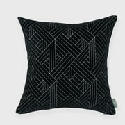 Anke Woven Chenille Jacquard Geometric Pillow 18in. X 18in. Smoke Gray