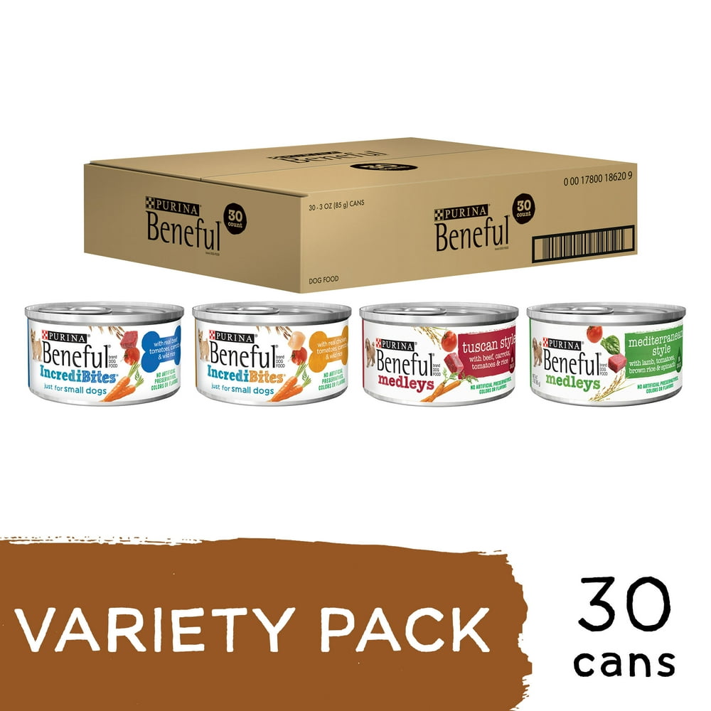 (30 Pack) Purina Beneful Wet Dog Food Variety Pack Incredibites