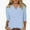 Sky Blue, variant on TYGHBN Women's Solid Color Fashionable Casual Button Fashion New Quarter Sleeve Women's Short Top T Shirt Tees for Women Trendy Neck Tops for Women Women Sports T Shirt Womens Long Sleeve Tee Long