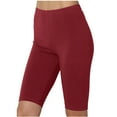 thumbnail image 2 of Ahuyic Womens Shorts,Plus Size Pants for Women,Fashion Womens Yoga Leggings Fitness Running Gym Ladies Solid Sports Active Pants,Wine,XXL, 2 of 4