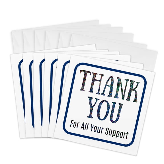 3drose, Image of Thank You for All Your Support, 6 Greeting Cards with Envelopes