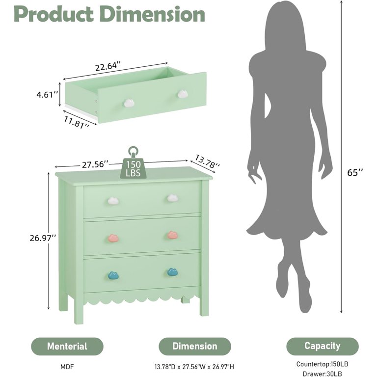 slim fit dress slacks Small Green Dresser – VillelasCo Furniture main image 1