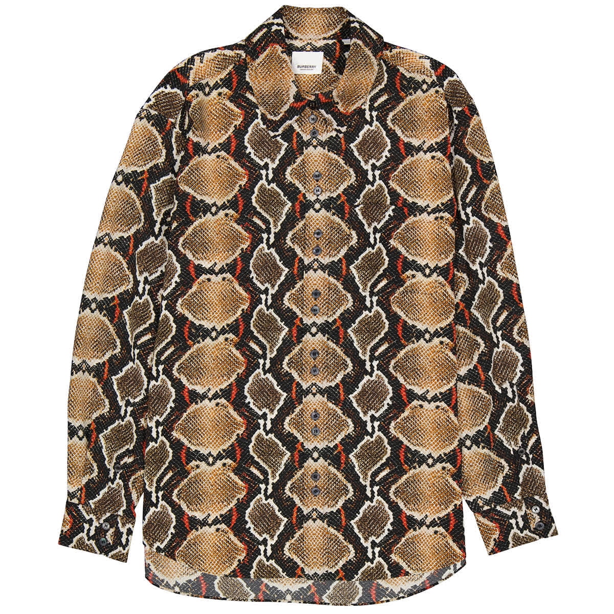 Burberry Carlota Python Print Silk Shirt, Brand Size 4 (US Size 2 ...