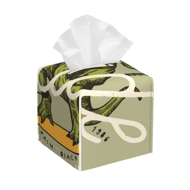 Balery Dinosaur Porta Pañuelos de Cuero con Estampado – Funda Moderna Cuadrada para Caja de Pañuelos, Dispensador 5x5x5''