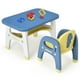 thumbnail image 1 of Set Mesa y Silla para Niños Forma de Dinosaurio Costway Azul y Amarillo, 1 of 10