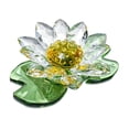 thumbnail image 1 of Figura de loto de flores, miniatura coleccionable creativa, flores de cristal, recuerdo de fiesta Claro, 1 of 9