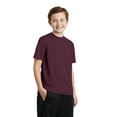 thumbnail image 4 of Sport Tek Teen Unisex Regular Plain Short Sleeves T-Shirt Maroon Medium, 4 of 5
