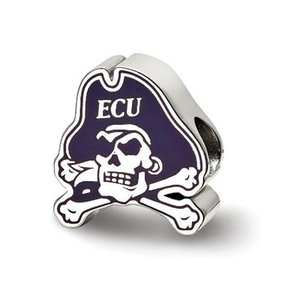 Sterling Silver East Carolina University Enamel Bead Charm