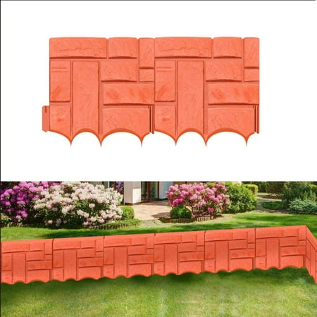 6pcs Garden Decorative Edging Fence Faux Brick Landscape Fencing