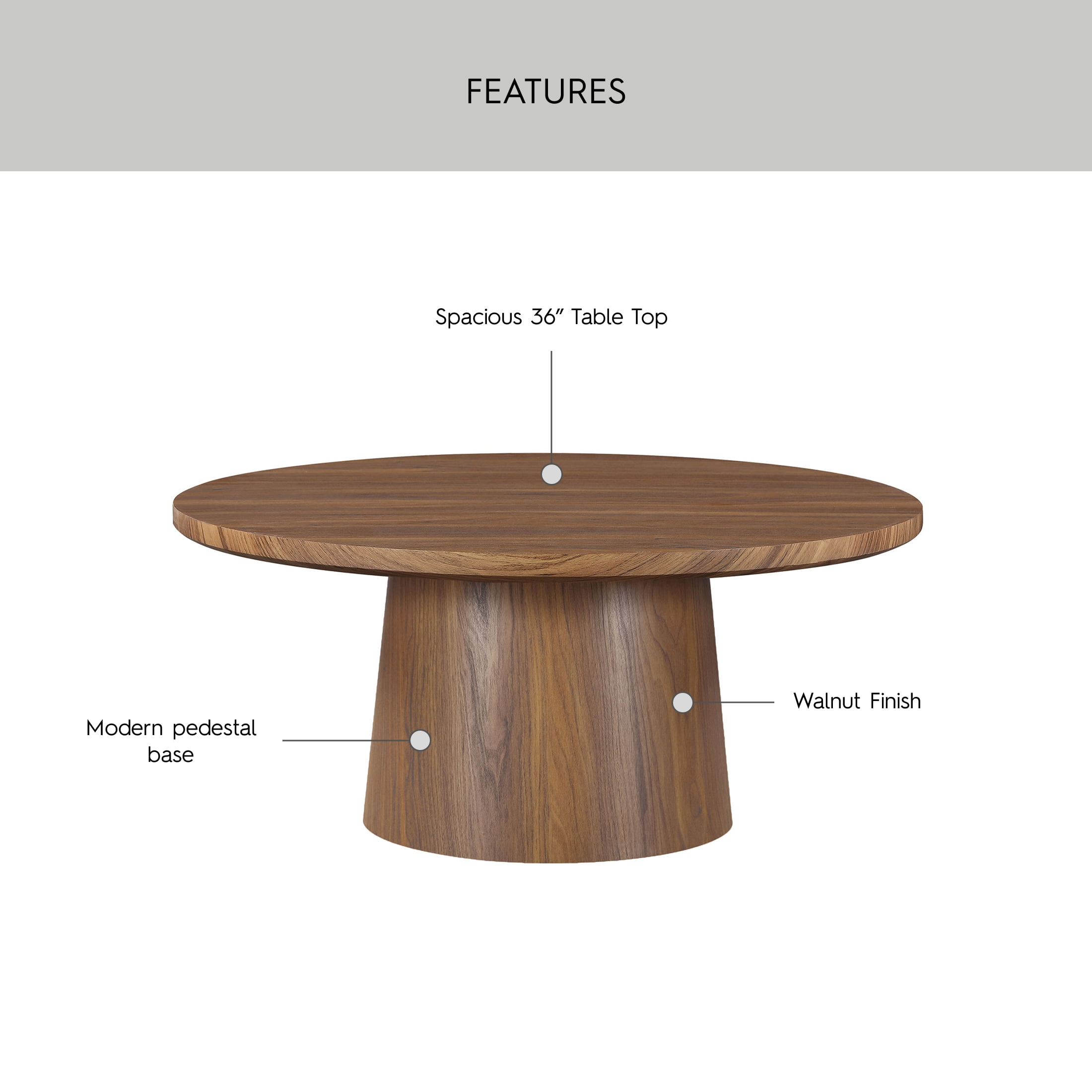 Better Homes & Gardens Ashby Coffee Table, Walnut Finish