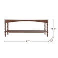 thumbnail image 4 of Hassch 2-Tier Rustic Coffee Table, 47 Inch Rectangle Center Table with Storage Shelf for Living Room, Easy Assembly, Brown, 4 of 9