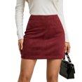 thumbnail image 2 of IUYRTFE Women's Faux Suede Mini Skirt – High-Waist Zip-Up A-Line Short Skirt for Fall, Winter, and Casual Daily Wear, 2 of 7